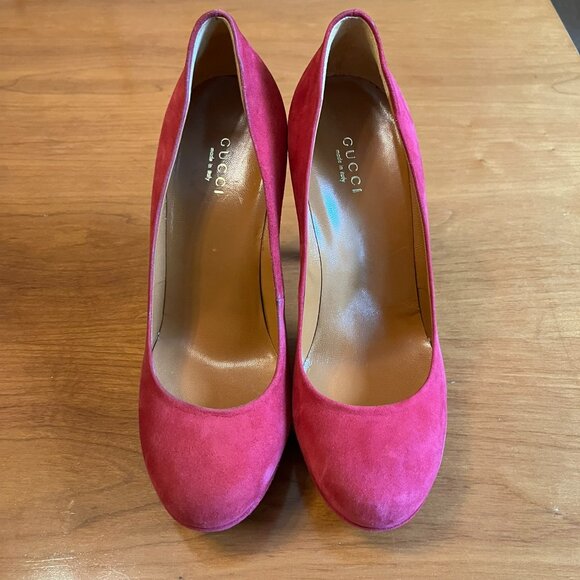 Gucci Suede Stilettos – Size 37 – Pink/Red – Never Worn - Picture 1 of 6